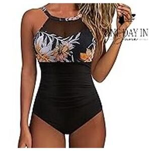 CharmLeaks High Neck Mesh One Piece Swimsuit Size M